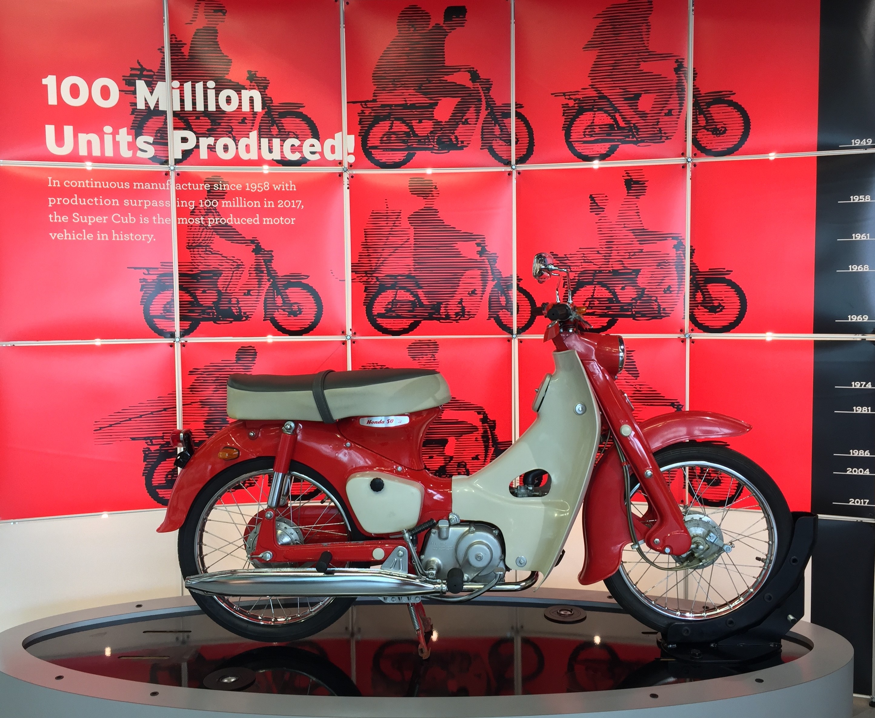 100 years of motorcycling exhibition super cub